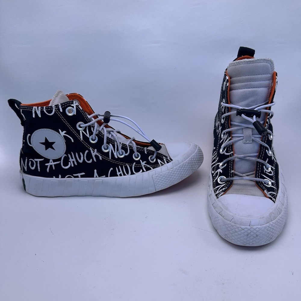 Converse Unt1tl3d High Top NOT A‎ CHUCK Men's 6 Black White Graffiti